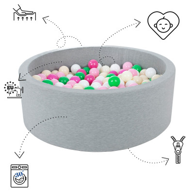 Piscina infantil de bolas para niños, 1200 piezas, diámetro 125cm Piscina infantil de bolas para niños, 1200 piezas, diámetro 125cm